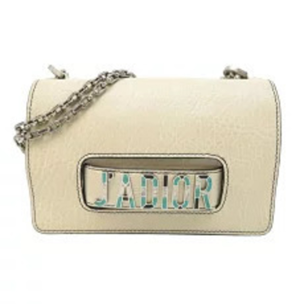 Christian Dior JA Christian Dior Chain Shoulder Bag Leather White
